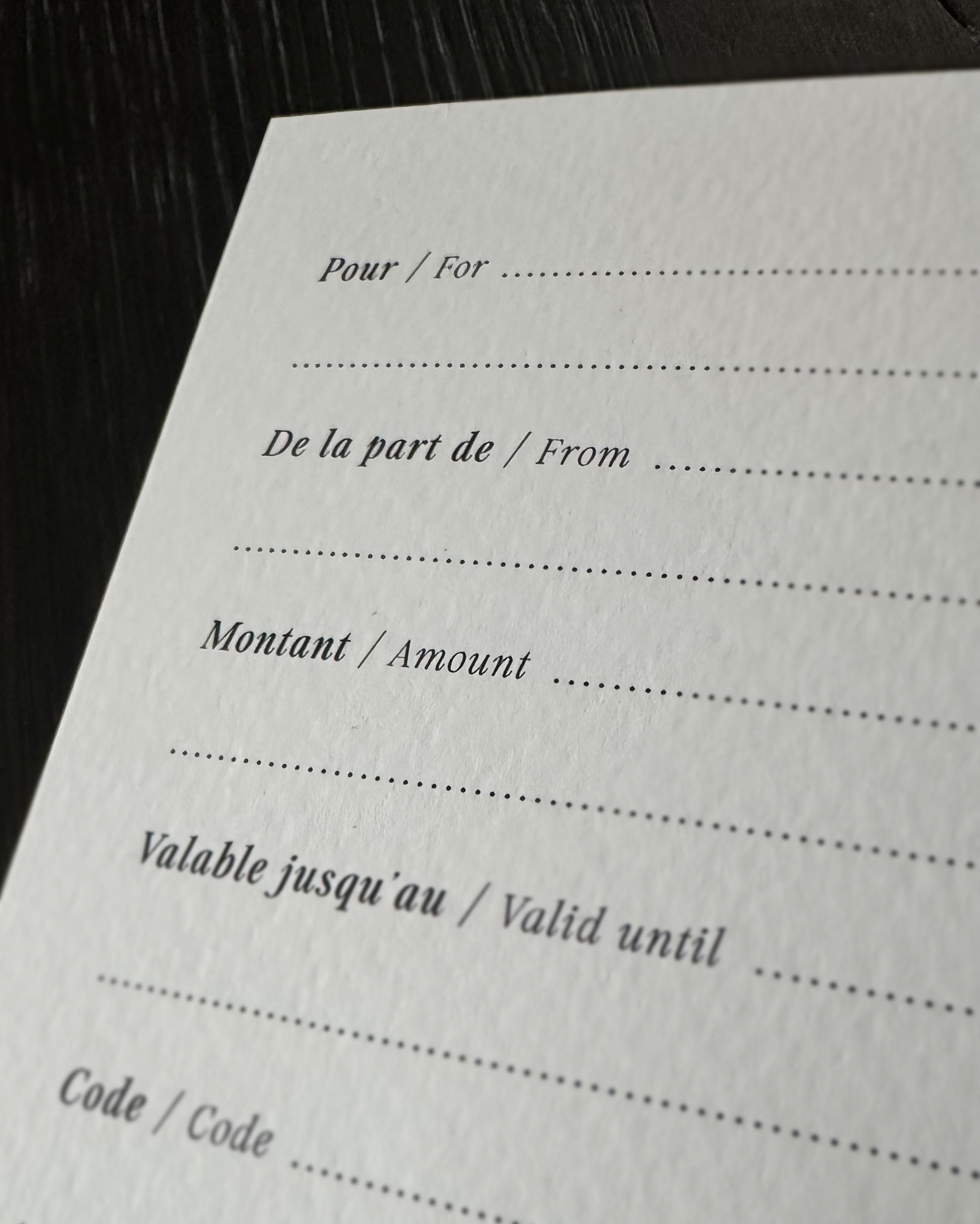 Printed Gift Card