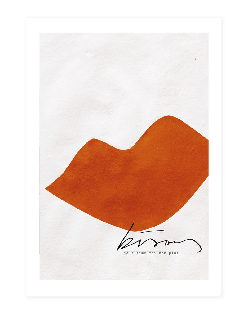 Bisous, orange - postcard