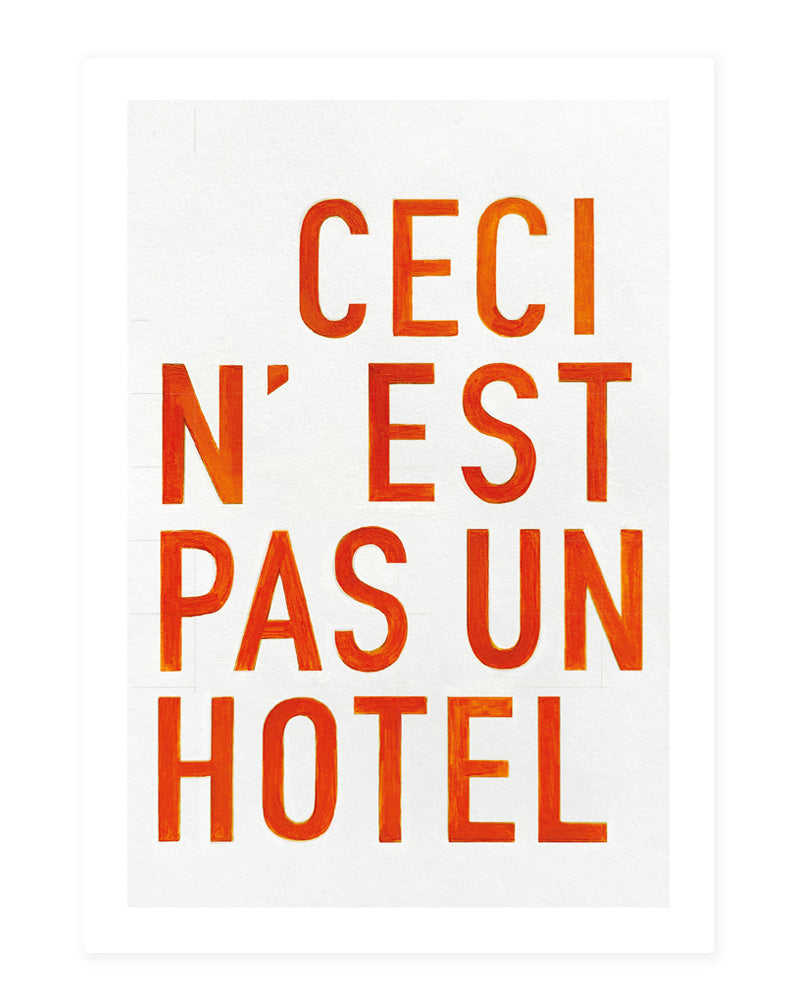 Hotel, orange - postcard