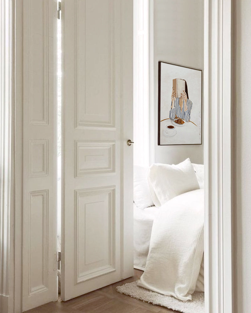 Art print - Femme avec livre, blue