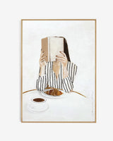 Art print - Femme avec livre, black