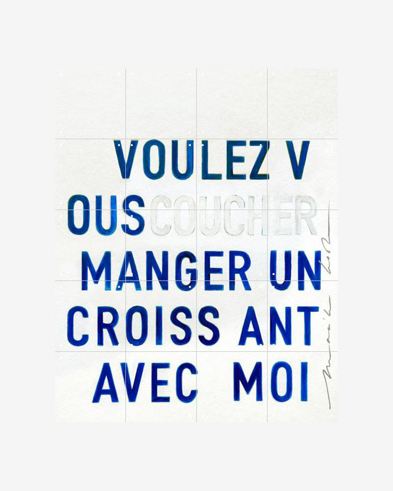 IXXI - manger un croissant, blue