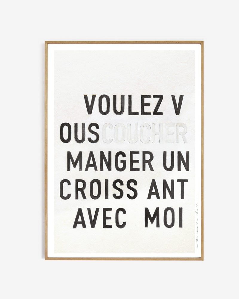 Art print - Manger un croissant, black