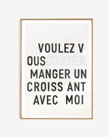 Art print - Manger un croissant, black
