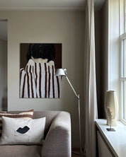 100% linen art cushion - bisous, natural