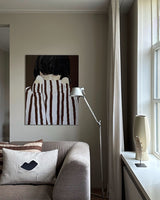 100% linen art cushion - bisous, natural