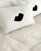 100% linen art cushion - bisous, reversible