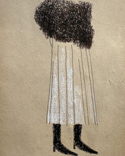 Original artwork 'vintage' woman in skirt, no.3