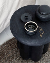 Side table, black wood