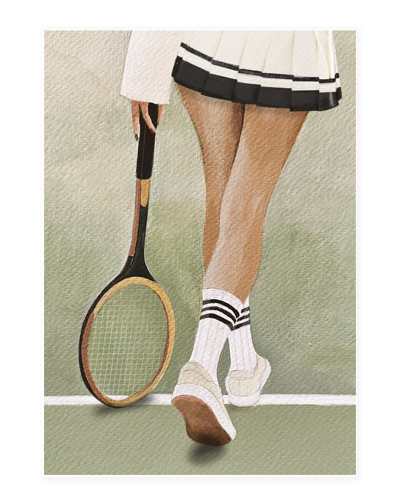 Tennis sur gazon - postcard
