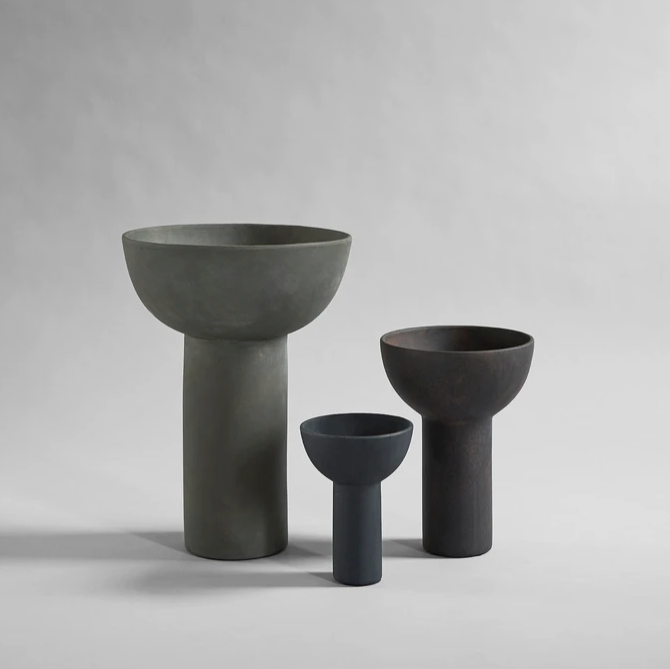 Block Vase, Big - Dark Grey