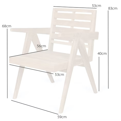 Dining Easy Lounge Chair - Teak Outdoor