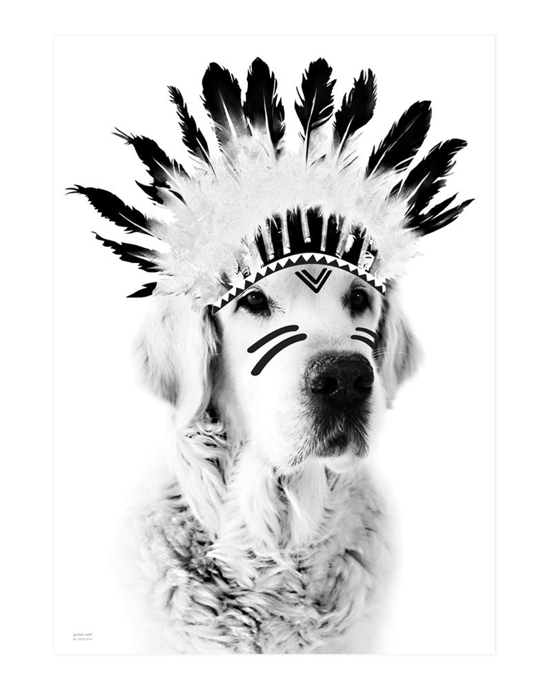 Hero  // Golden Wolf - 50 x 70 cm