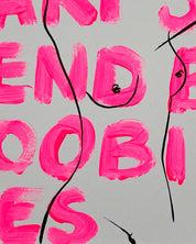 Original - 'send boobies' fluor pink