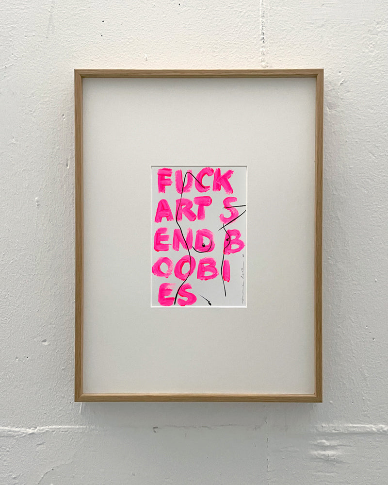 Original - 'send boobies' fluor pink